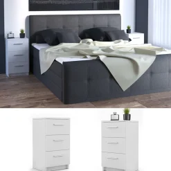 Nachttisch Weiß 38 x 66 cm Vicco