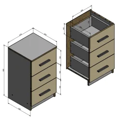 Nachttisch Weiß 2er Set Vicco