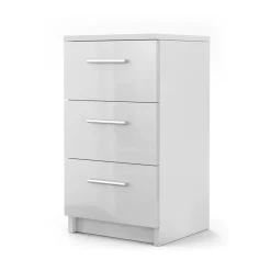 Nachttisch Weiß Hochglanz 38 x 66 cm Vicco