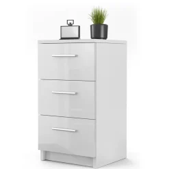 Nachttisch Weiß Hochglanz 38 x 66 cm Vicco