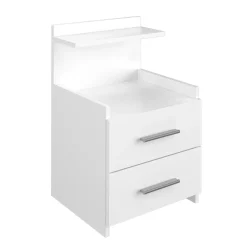 Nachttisch Alpin Weiß 40 x 62 cm mit Schubladen Vicco