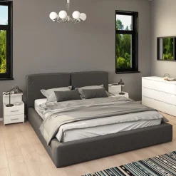 Nachttisch Alpin Weiß 40 x 62 cm mit Schubladen Vicco