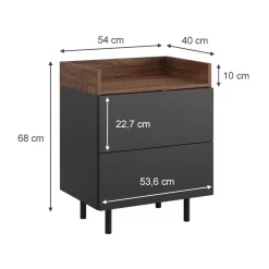 Nachttisch Anika Anthrazit 2er Set Vicco