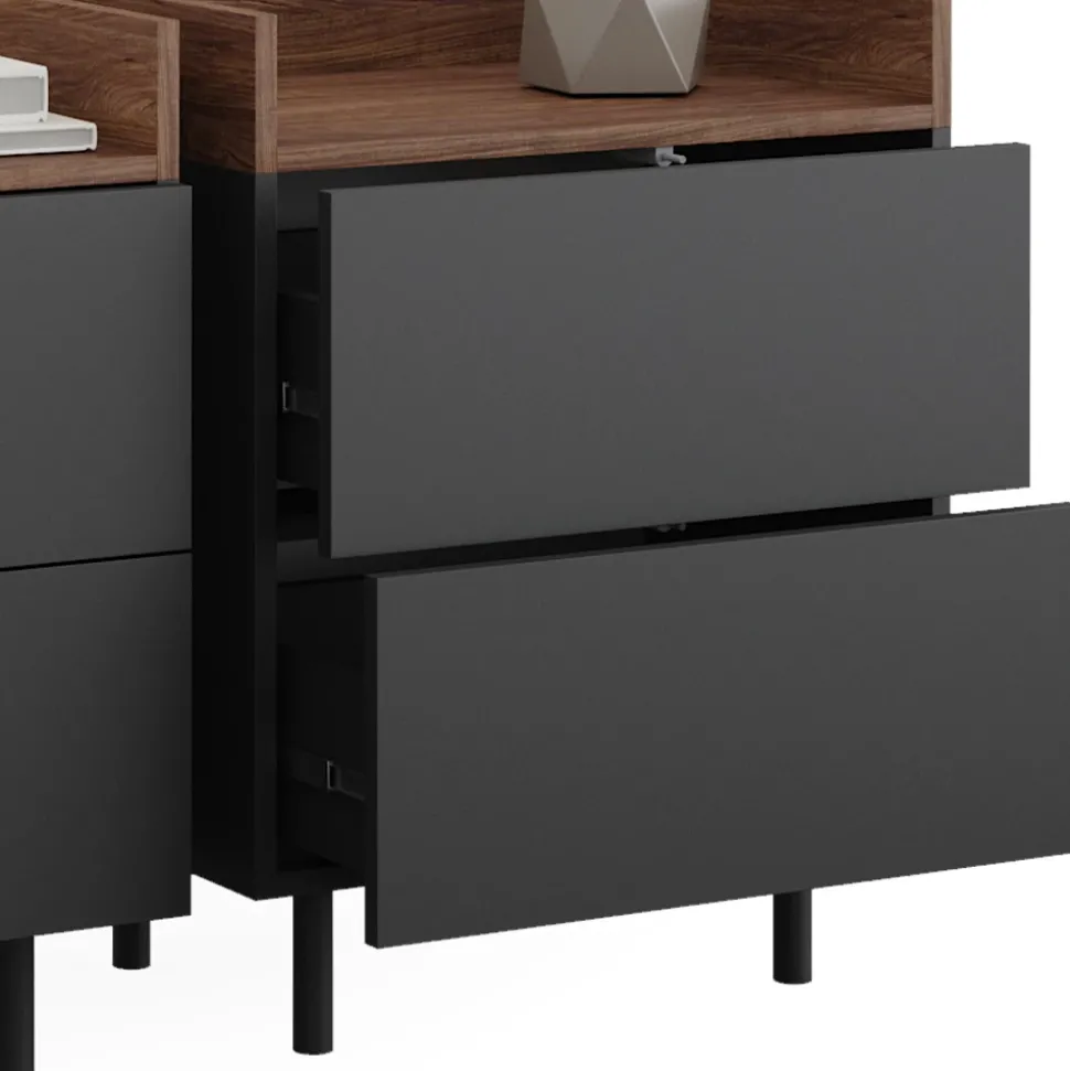 Nachttisch Anika Anthrazit 2er Set Vicco