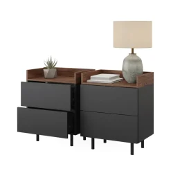 Nachttisch Anika Anthrazit 2er Set Vicco