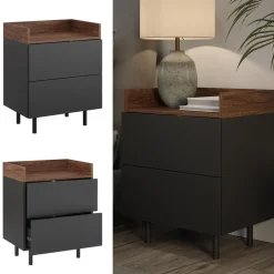 Nachttisch Anika Anthrazit 54 x 68 cm Vicco