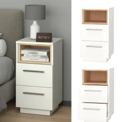 Nachttisch Beatrice Weiß 2er Set Vicco