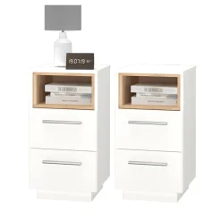 Nachttisch Beatrice Weiß 2er Set Vicco