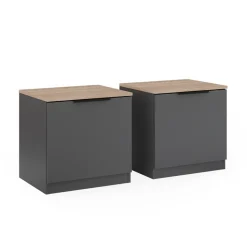 Nachttisch Betti Anthrazit/Sonoma 2er Set Vicco