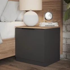 Nachttisch Betti Anthrazit/Sonoma 2er Set Vicco