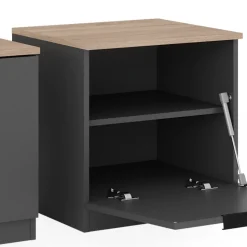 Nachttisch Betti Anthrazit/Sonoma 2er Set Vicco