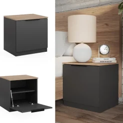 Nachttisch Betti Anthrazit/Sonoma 50 x 50 cm Vicco