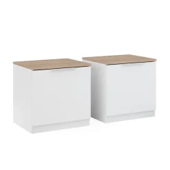 Nachttisch Betti Weiß/Sonoma 2er Set Vicco