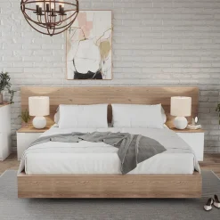 Nachttisch Betti Weiß/Sonoma 2er Set Vicco