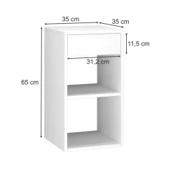Nachttisch Dany Weiß 35 x 65 cm Vicco