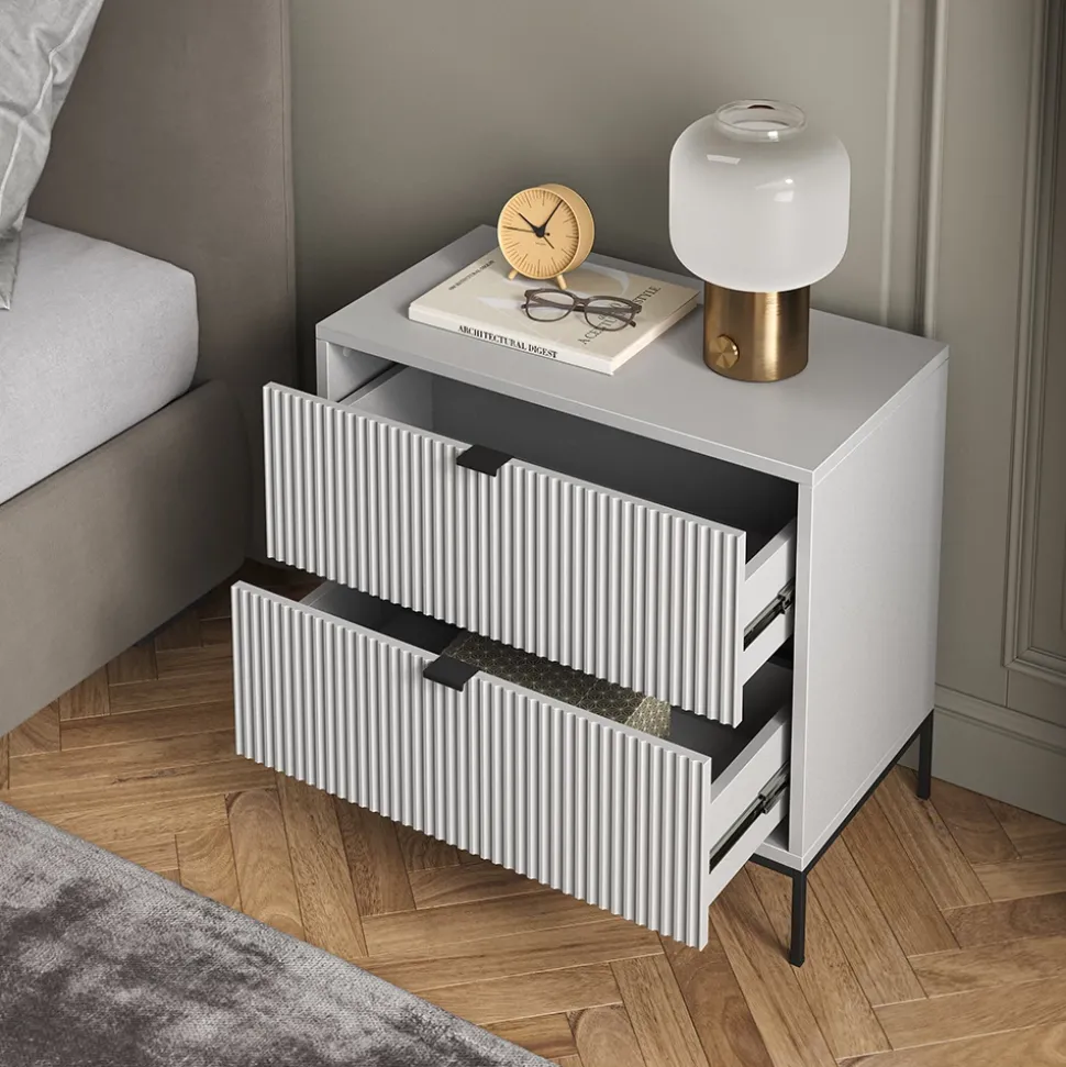 Nachttisch Eliza Grau 66 x 60 cm Vicco