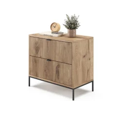 Nachttisch Eliza Viking Oak 66 x 60 cm mit 2 Schubladen Vicco