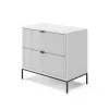 Nachttisch Eliza Weiß 66 x 60 cm mit 2 Schubladen Vicco