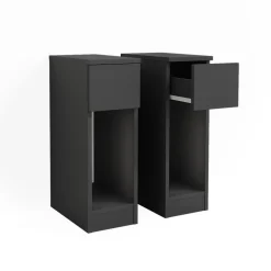 Nachttisch Enton Schwarz 2er Set Vicco