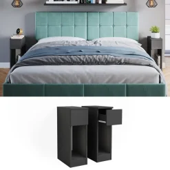 Nachttisch Enton Schwarz 2er Set Vicco