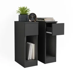 Nachttisch Enton Schwarz 2er Set Vicco