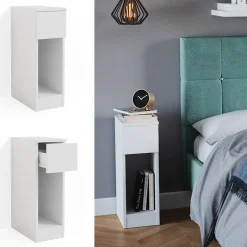 Nachttisch Enton Weiß 20 x 59.5 cm Vicco