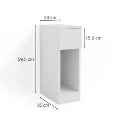Nachttisch Enton Weiß 20 x 59.5 cm Vicco