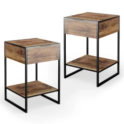 Nachttisch Fyrk Antikholz 2er Set Vicco