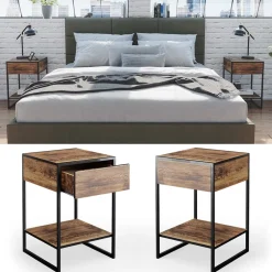 Nachttisch Fyrk Antikholz 2er Set Vicco