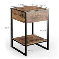 Nachttisch Fyrk Antikholz 2er Set Vicco