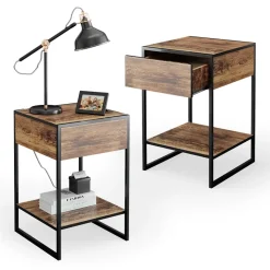 Nachttisch Fyrk Antikholz 2er Set Vicco