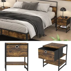 Nachttisch Fyrk Eiche rustikal 2er-Set Vicco