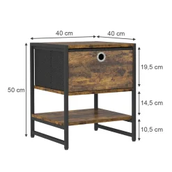 Nachttisch Fyrk Eiche rustikal 2er-Set Vicco