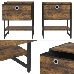 Nachttisch Fyrk Eiche rustikal 2er-Set Vicco