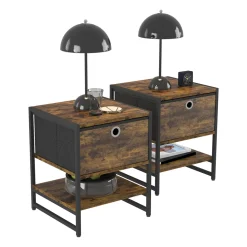 Nachttisch Fyrk Eiche rustikal 2er-Set Vicco