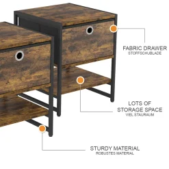 Nachttisch Fyrk Eiche rustikal 2er-Set Vicco