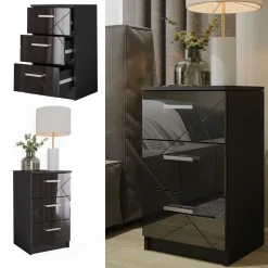 Nachttisch Irma Schwarz 35.5 x 66 cm Vicco