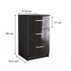 Nachttisch Irma Schwarz 35.5 x 66 cm Vicco