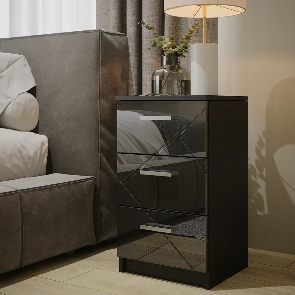 Nachttisch Irma Schwarz 35.5 x 66 cm Vicco