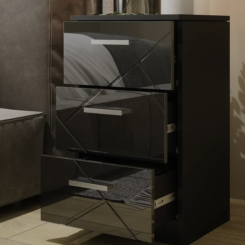 Nachttisch Irma Schwarz 35.5 x 66 cm Vicco