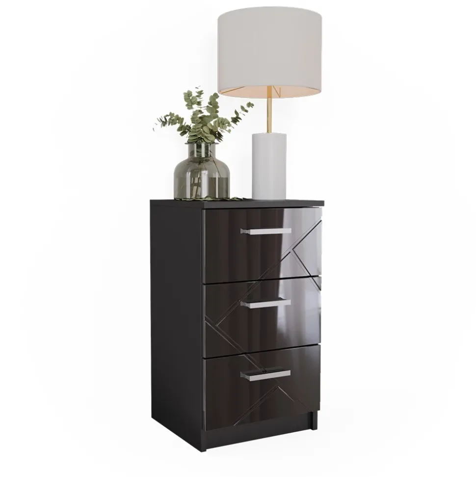 Nachttisch Irma Schwarz 35.5 x 66 cm Vicco