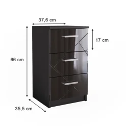 Nachttisch Irma Schwarz 2er Set Vicco