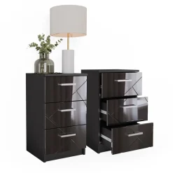 Nachttisch Irma Schwarz 2er Set Vicco