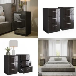 Nachttisch Irma Schwarz 2er Set Vicco