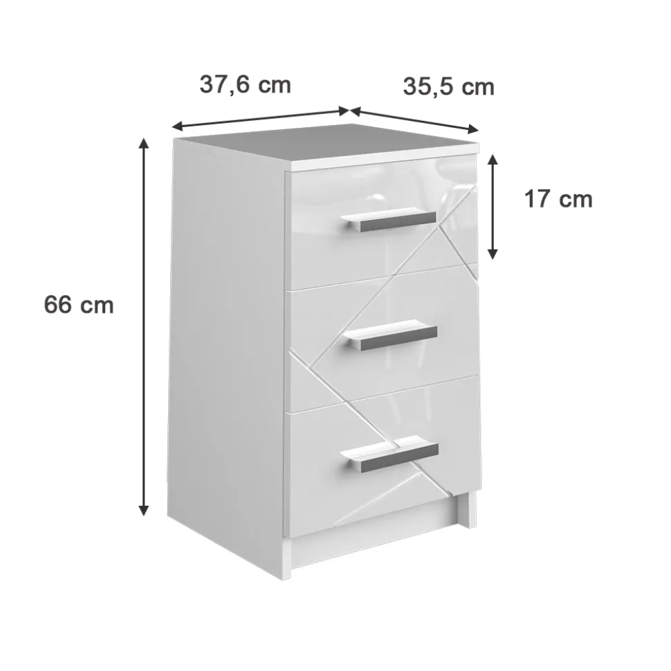Nachttisch Irma Weiß 35.5 x 66 cm Vicco
