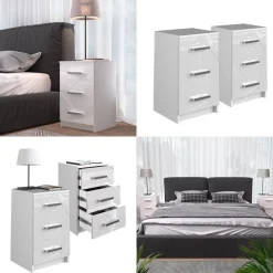 Nachttisch Irma Weiß 2er Set Vicco