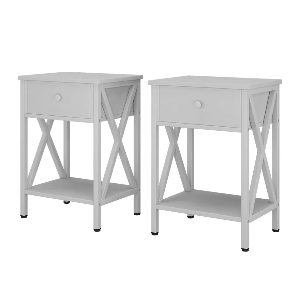 Nachttisch Keno Weiß 2er Set Vicco