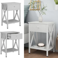 Nachttisch Keno Weiß 2er Set Vicco