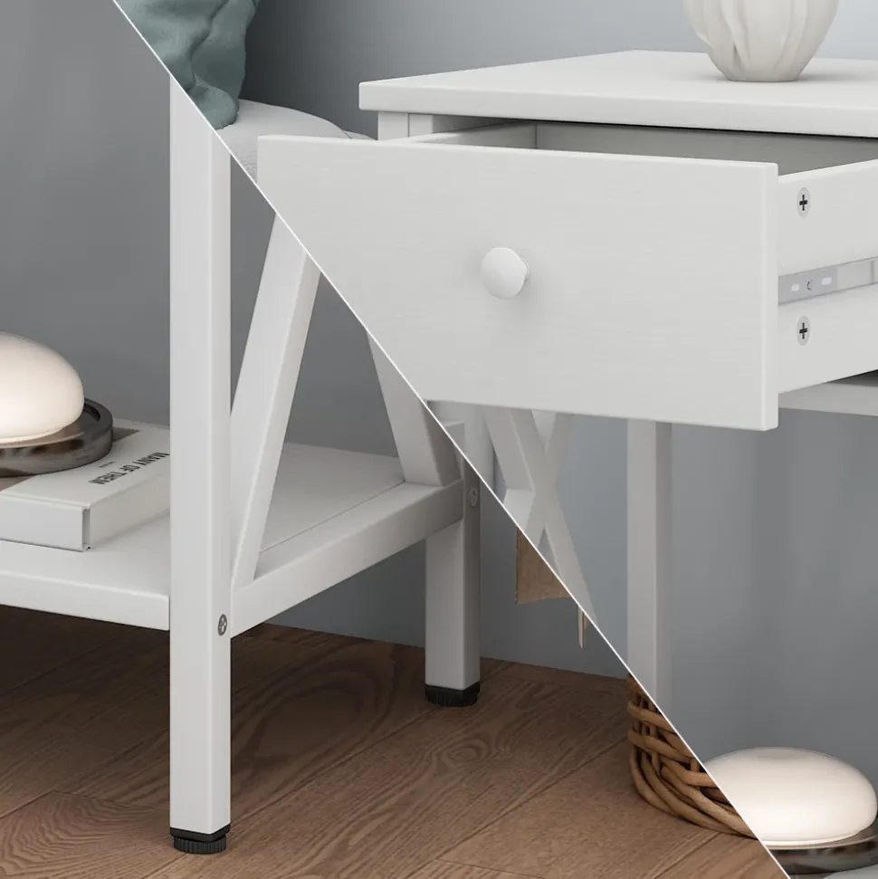 Nachttisch Keno Weiß 2er Set Vicco