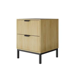 Nachttisch Lennox Eiche 40 x 52 cm mit 2 Schubladen Vicco